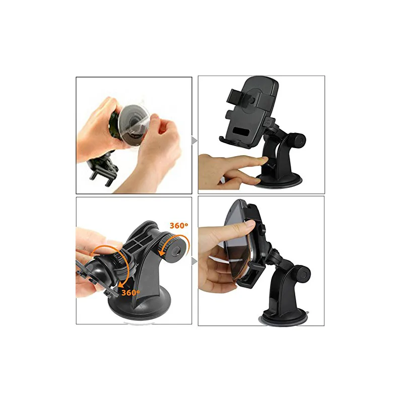 Adjustable Mobile Phone Holder with Suction Cup | Car Dashboard and Windshield Mount
