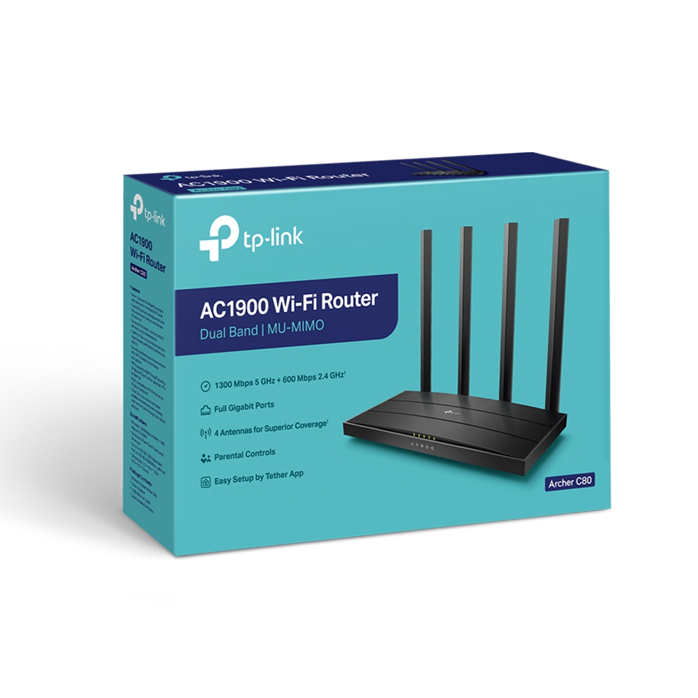 TP-Link Archer C80 AC1900 Dual-Band Gigabit WiFi Router-IOSBD